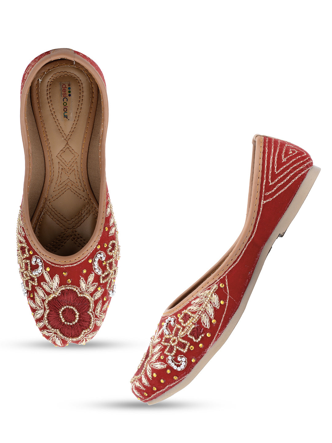 Desi Colour Women Indian Ethnic Footwear-Velvet Wedding-5 - Distacart