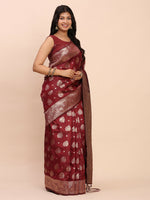 Thumbnail for Astita Banarasi Silk Maroon Saree