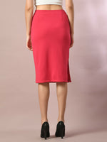 Thumbnail for Myshka Women's Pink Solid Knee Length Party Embellished Skirts - Distacart