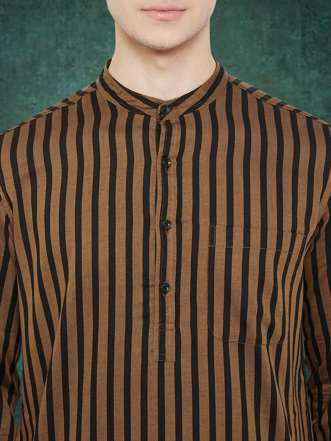 Even Apparels Men's Striped Brown and Black Kurta - Distacart