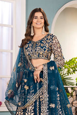 Thumbnail for Lehenga Mart Designer Bollywood Style Wedding Wear Lehenga Choli - Blue