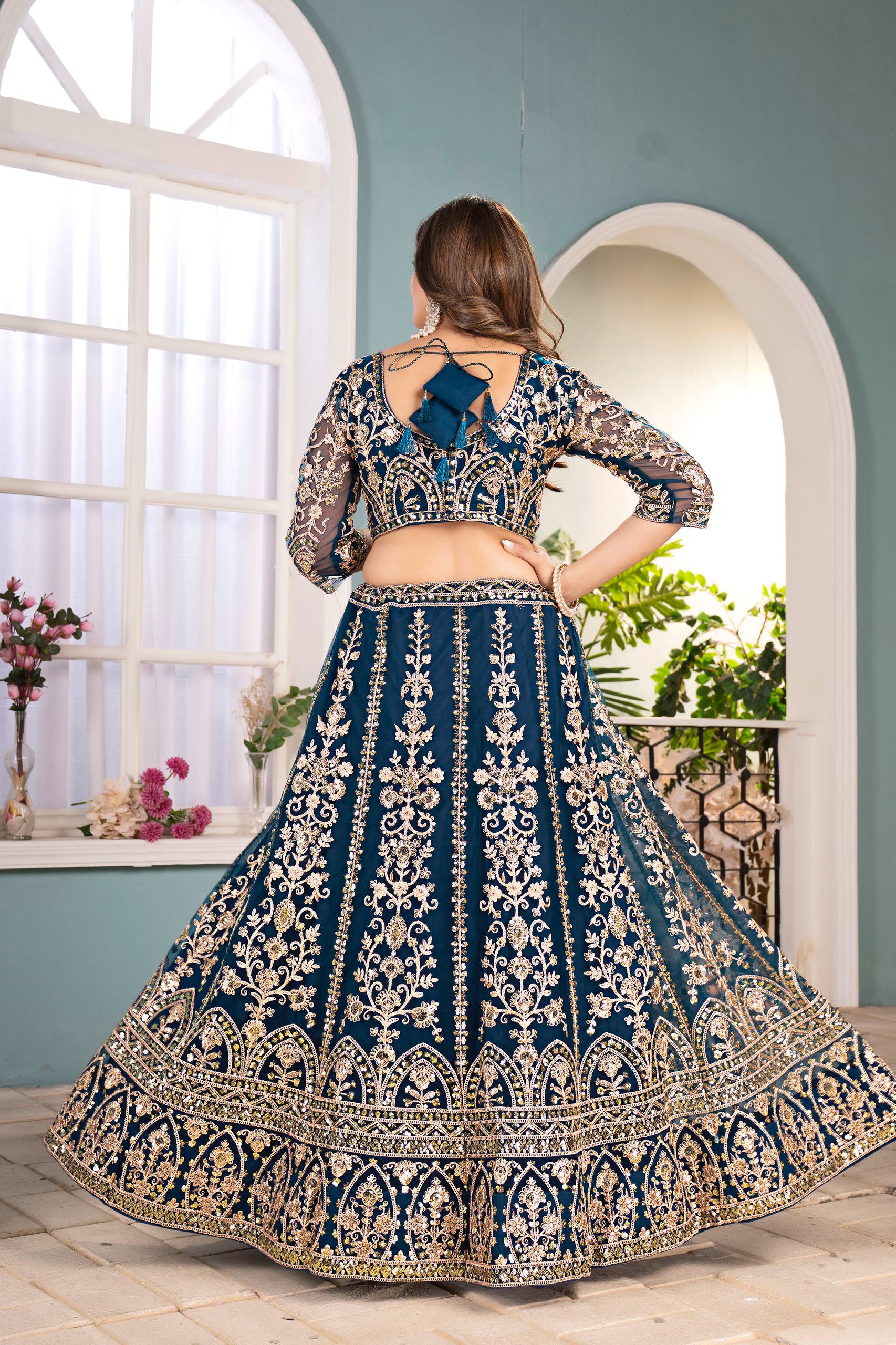 Lehenga Mart Designer Bollywood Style Wedding Wear Lehenga Choli - Blue