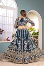 Thumbnail for Lehenga Mart Designer Bollywood Style Wedding Wear Lehenga Choli - Blue