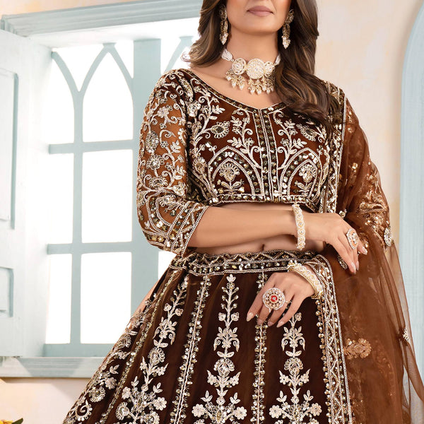 Lehenga Mart Designer Bollywood Style Wedding Wear Lehenga Choli - Brown - Distacart