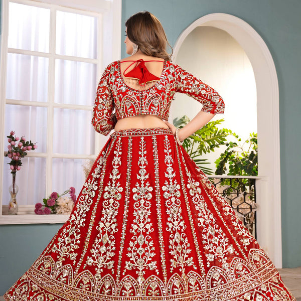 Lehenga Mart Designer Bollywood Style Wedding Wear Lehenga Choli - Red - Distacart