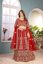 Thumbnail for Lehenga Mart Designer Bollywood Style Wedding Wear Lehenga Choli - Red