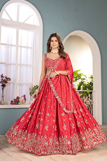 Lehenga Mart Designer Bollywood Style Wedding Wear Lehenga Choli - Red - Distacart