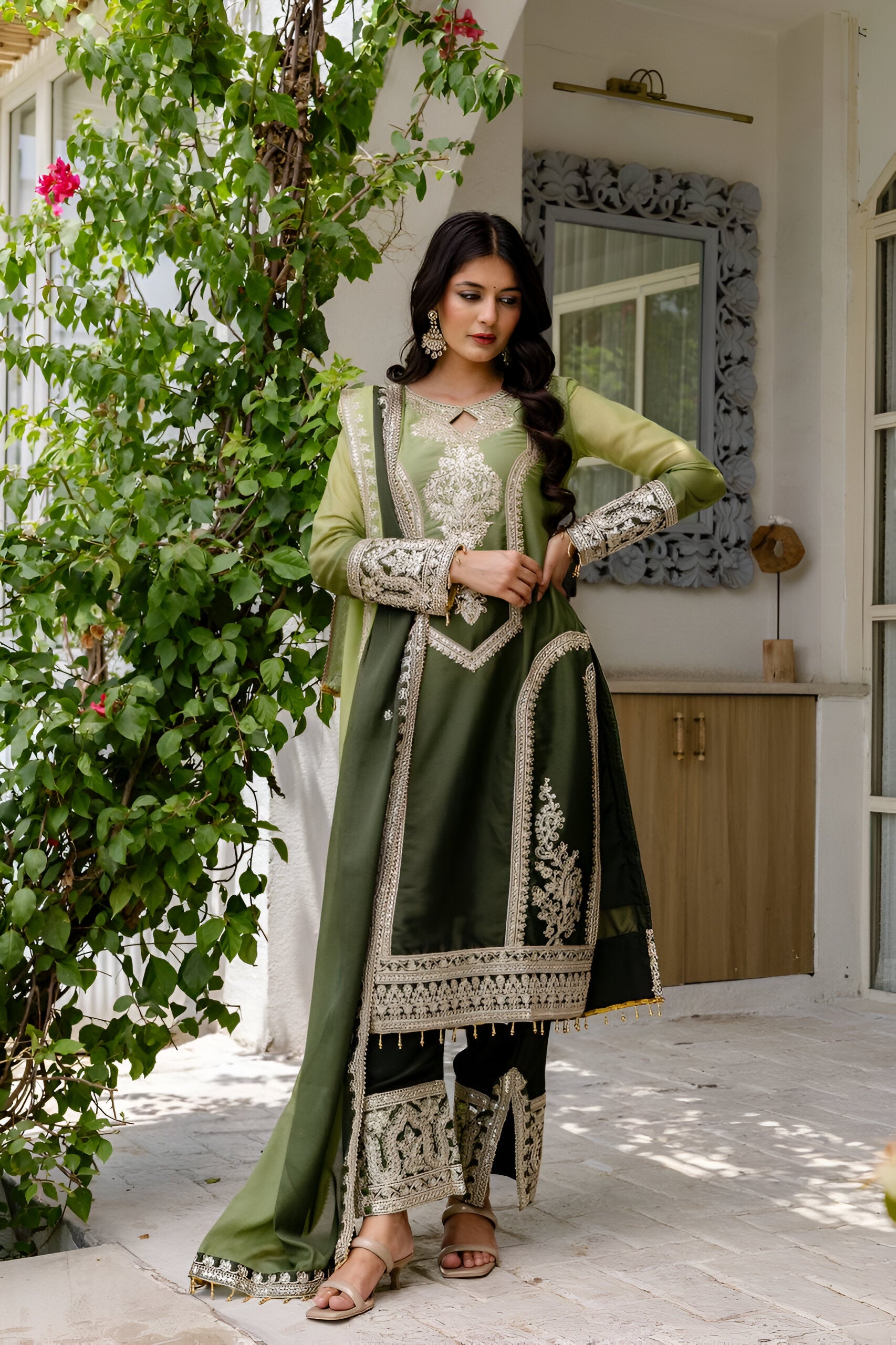 Lehenga Mart Designer Salwar Suit for Women or Girls - Pista Green - Distacart
