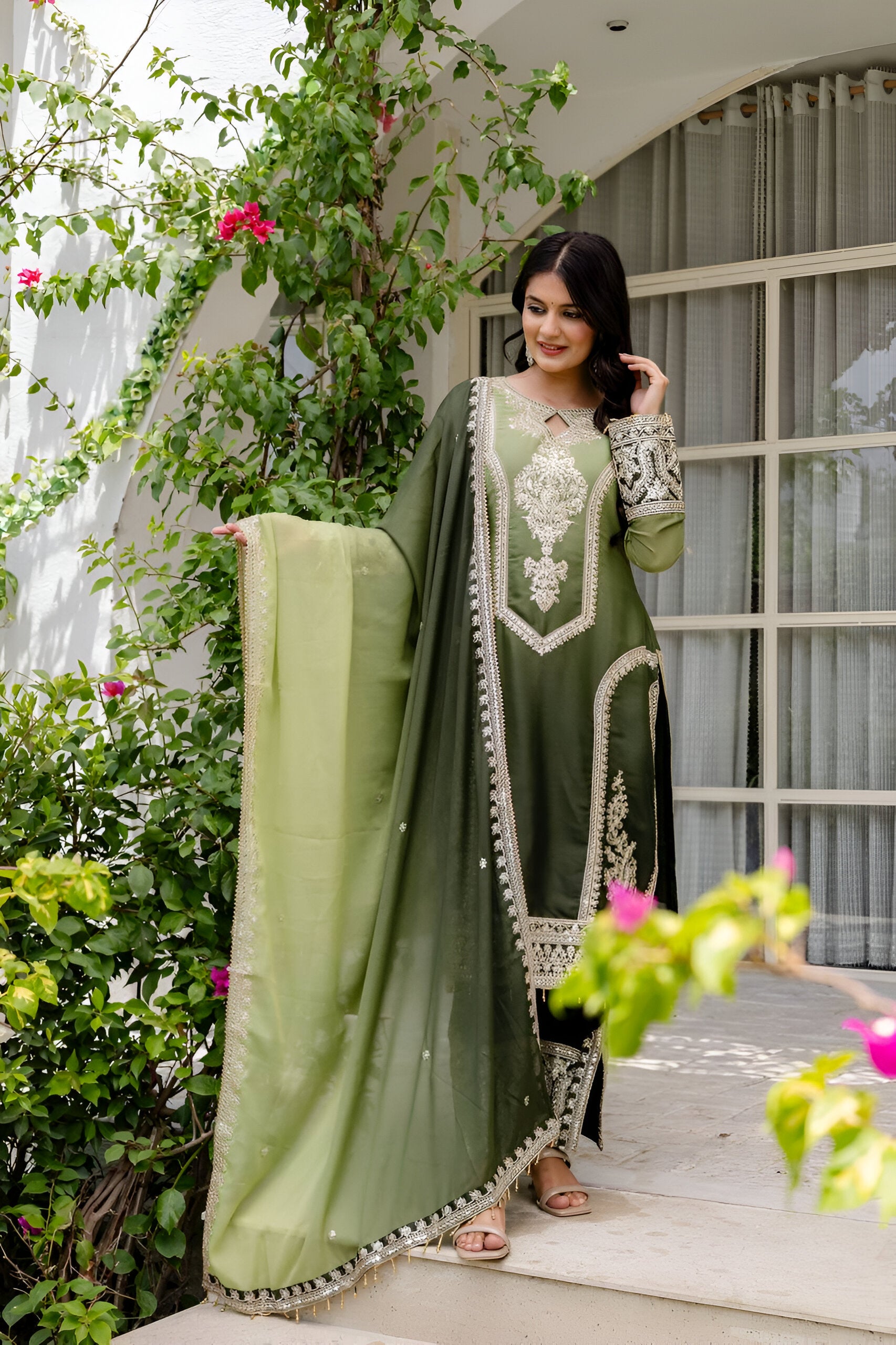 Lehenga Mart Designer Salwar Suit for Women or Girls - Pista Green - Distacart