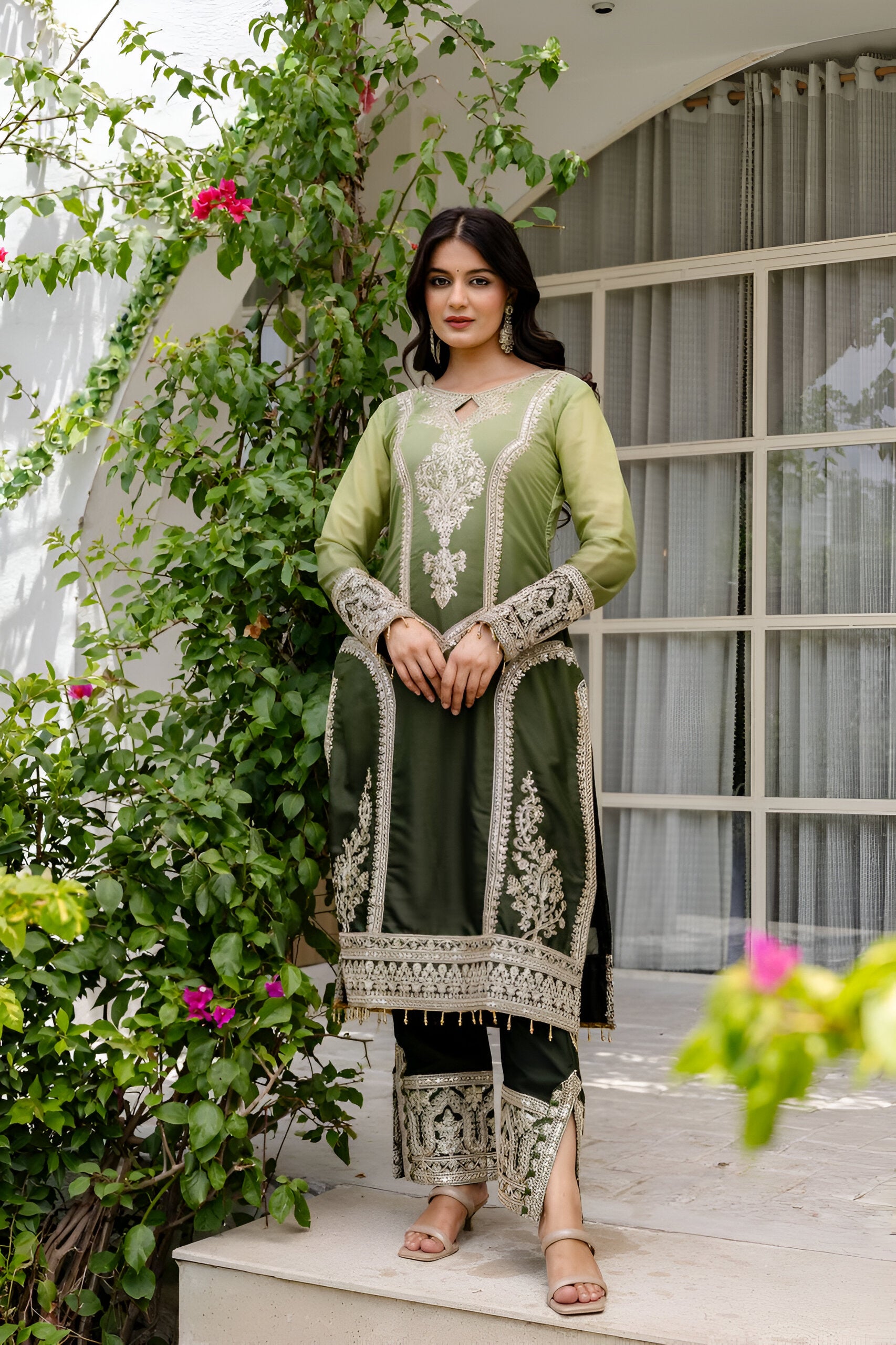 Lehenga Mart Designer Salwar Suit for Women or Girls - Pista Green - Distacart