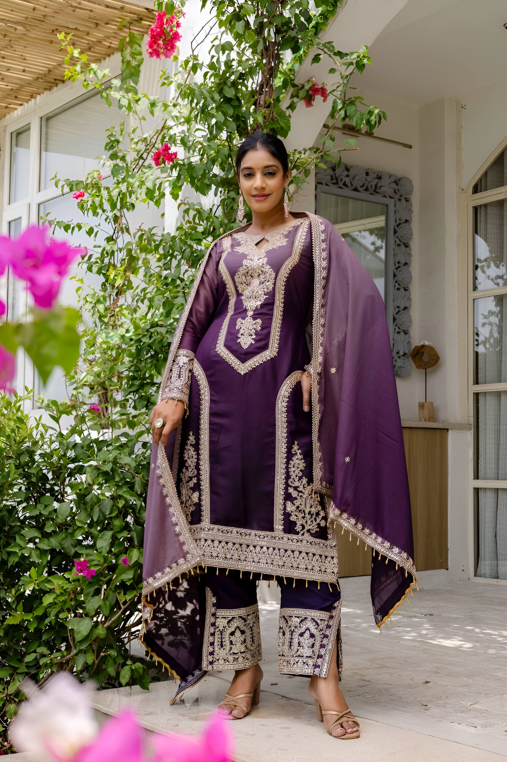 Lehenga Mart Designer Salwar Suit for Women or Girls - Purple - Distacart
