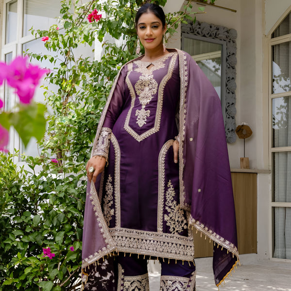 Lehenga Mart Designer Salwar Suit for Women or Girls - Purple - Distacart