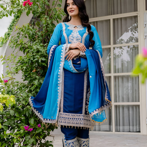 Lehenga Mart Designer Salwar Suit for Women or Girls - Royal Blue - Distacart