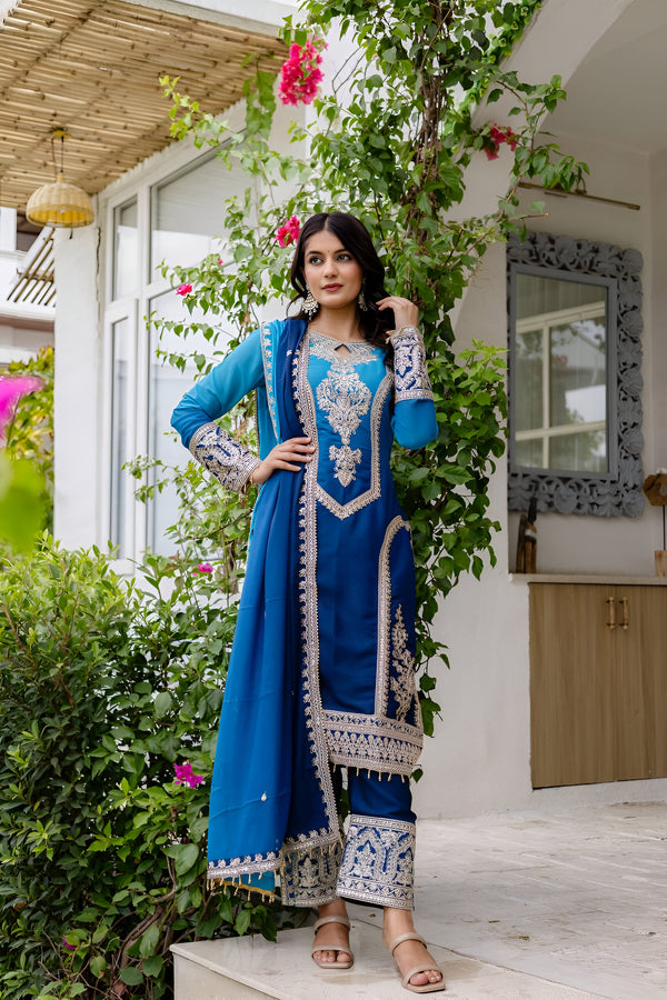 Lehenga Mart Designer Salwar Suit for Women or Girls - Royal Blue - Distacart