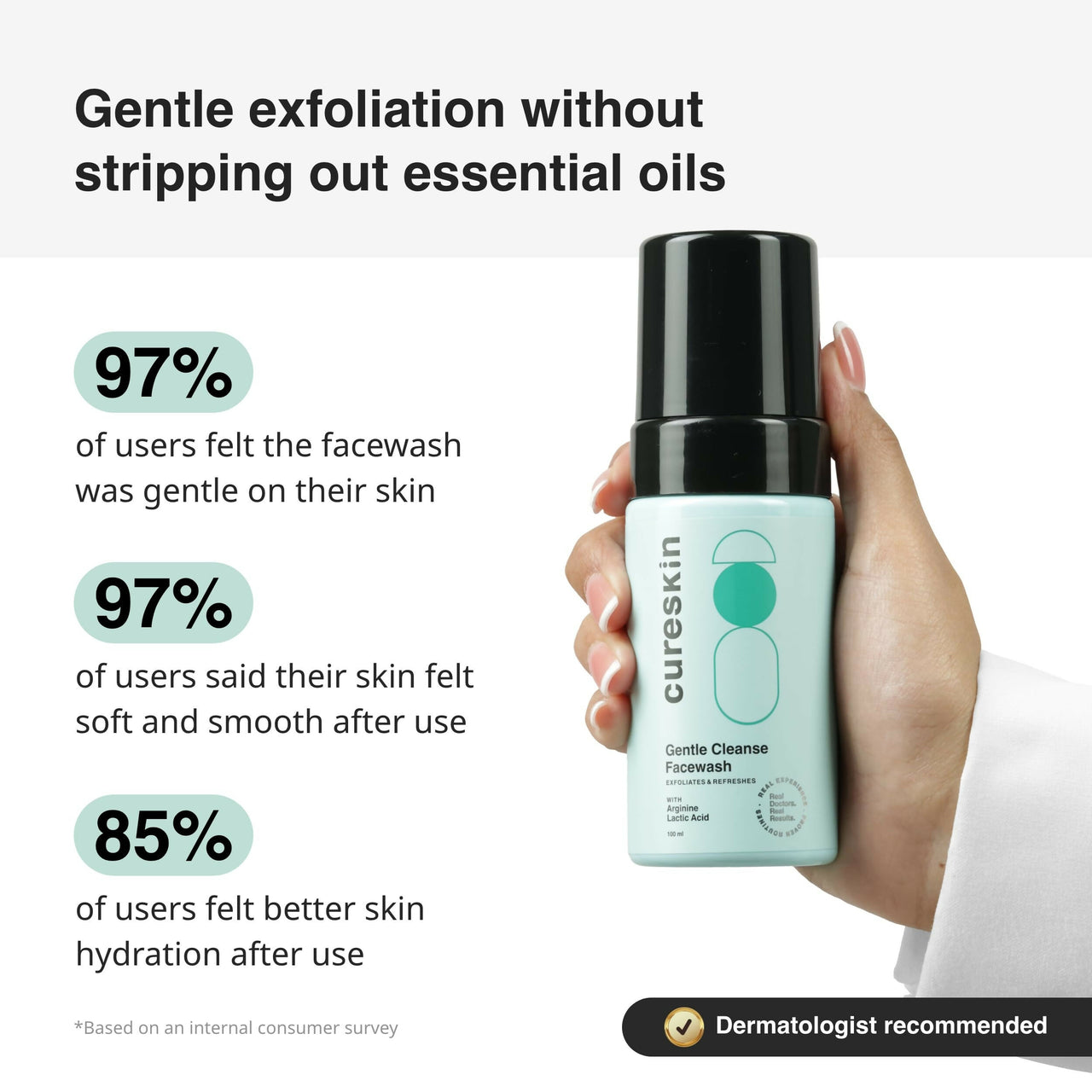 Buy Cureskin Gentle Cleanse Brightening Face Wash with Lactic Acid AHA