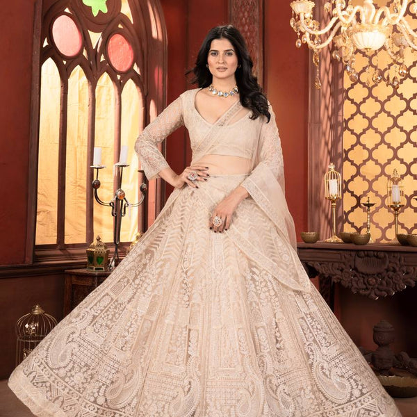 Lehenga Mart Designer Wedding Lehenga Choli For Women - Beige - Distacart