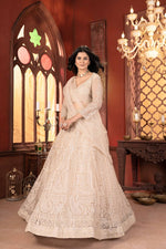 Thumbnail for Lehenga Mart Designer Wedding Lehenga Choli For Women - Beige - Distacart