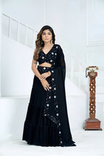 Thumbnail for Lehenga Mart Designer Wedding Lehenga Choli For Women - Black - Distacart