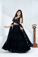 Thumbnail for Lehenga Mart Designer Wedding Lehenga Choli For Women - Black - Distacart