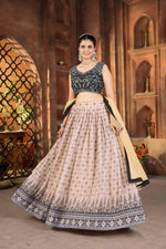 Thumbnail for Lehenga Mart Designer Wedding Lehenga Choli For Women - Cream - Distacart