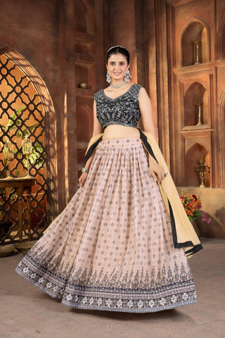 Lehenga Mart Designer Wedding Lehenga Choli For Women - Cream - Distacart