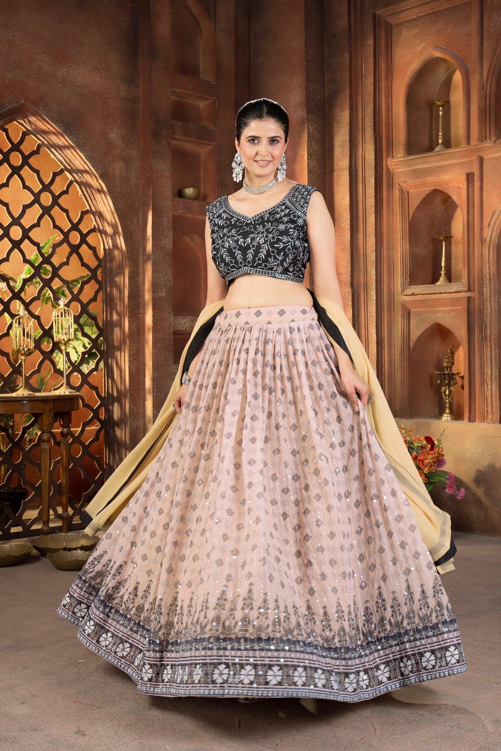 Lehenga Mart Designer Wedding Lehenga Choli For Women - Cream - Distacart