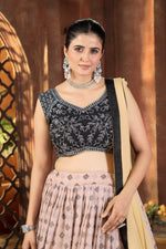 Thumbnail for Lehenga Mart Designer Wedding Lehenga Choli For Women - Cream - Distacart