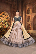 Thumbnail for Lehenga Mart Designer Wedding Lehenga Choli For Women - Cream - Distacart