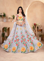 Thumbnail for Lehenga Mart Designer Wedding Lehenga Choli For Women - Grey - Distacart