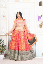 Thumbnail for Lehenga Mart Designer Wedding Lehenga Choli For Women - Orange - Distacart