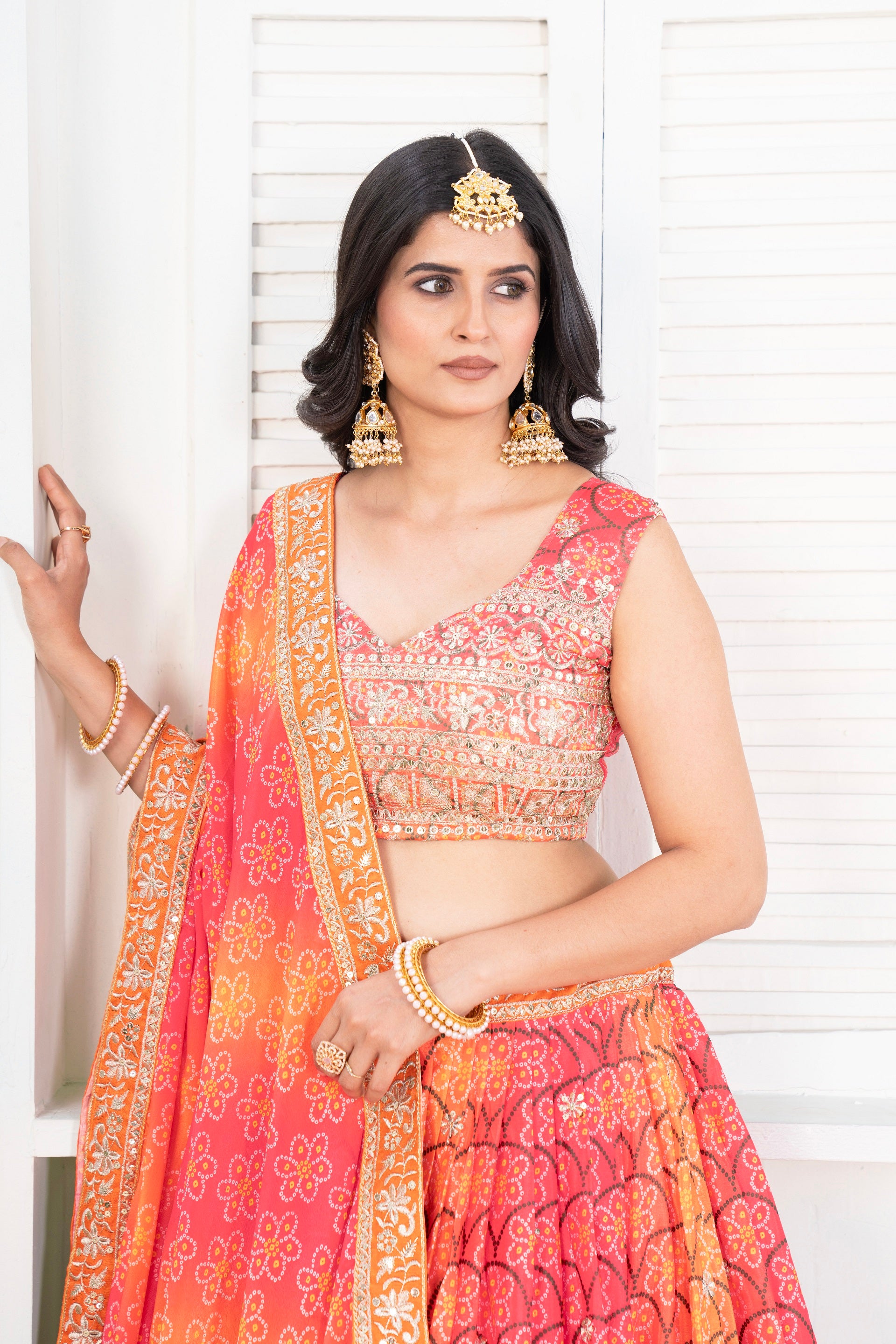 Lehenga Mart Designer Wedding Lehenga Choli For Women - Orange - Distacart