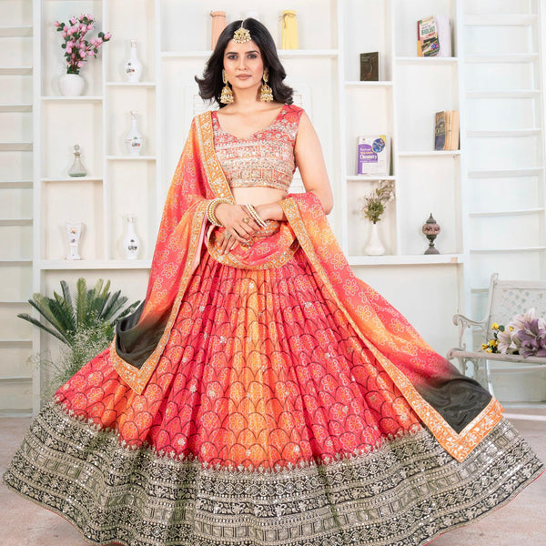 Lehenga Mart Designer Wedding Lehenga Choli For Women - Orange - Distacart