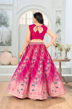 Thumbnail for Lehenga Mart Pink Chinon  Desigenr Wedding Lehnega Choli