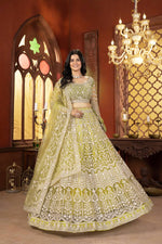 Thumbnail for Lehenga Mart Designer Wedding Lehenga Choli For Women - Parrot Green - Distacart