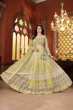 Thumbnail for Lehenga Mart Designer Wedding Lehenga Choli For Women - Parrot Green - Distacart