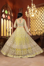 Thumbnail for Lehenga Mart Designer Wedding Lehenga Choli For Women - Parrot Green - Distacart