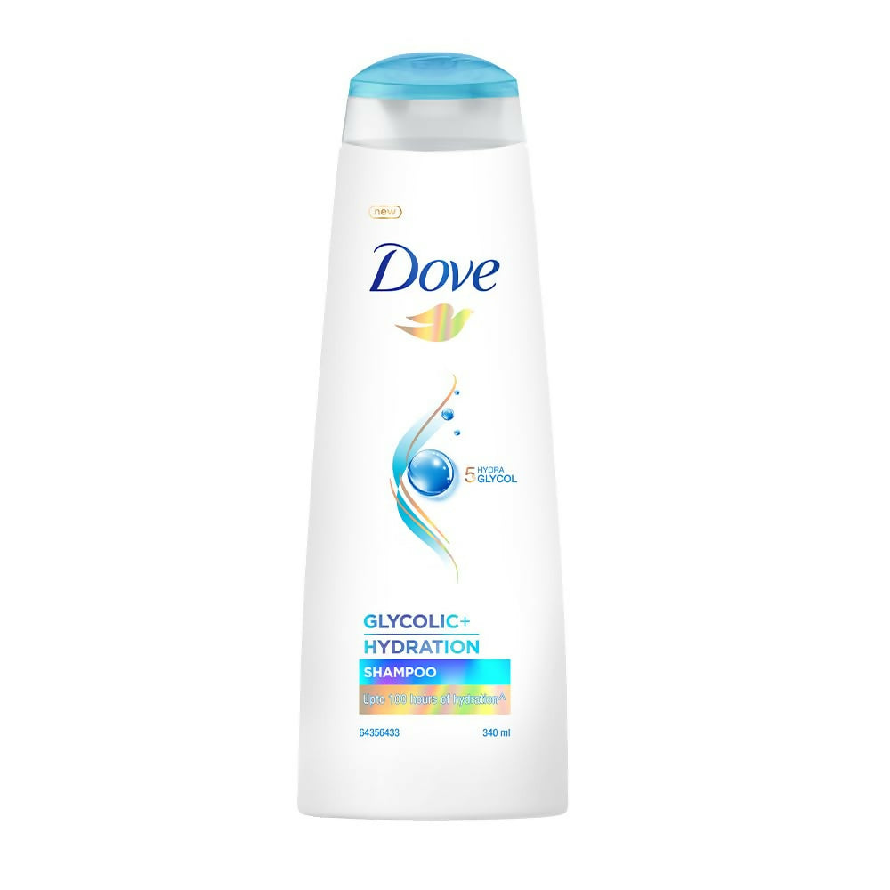 Dove Glycolic + Hydration Shampoo With 5% Hydra-Glycol For Upto 100 Hours Of Hydrated, Fluid Hair - Distacart