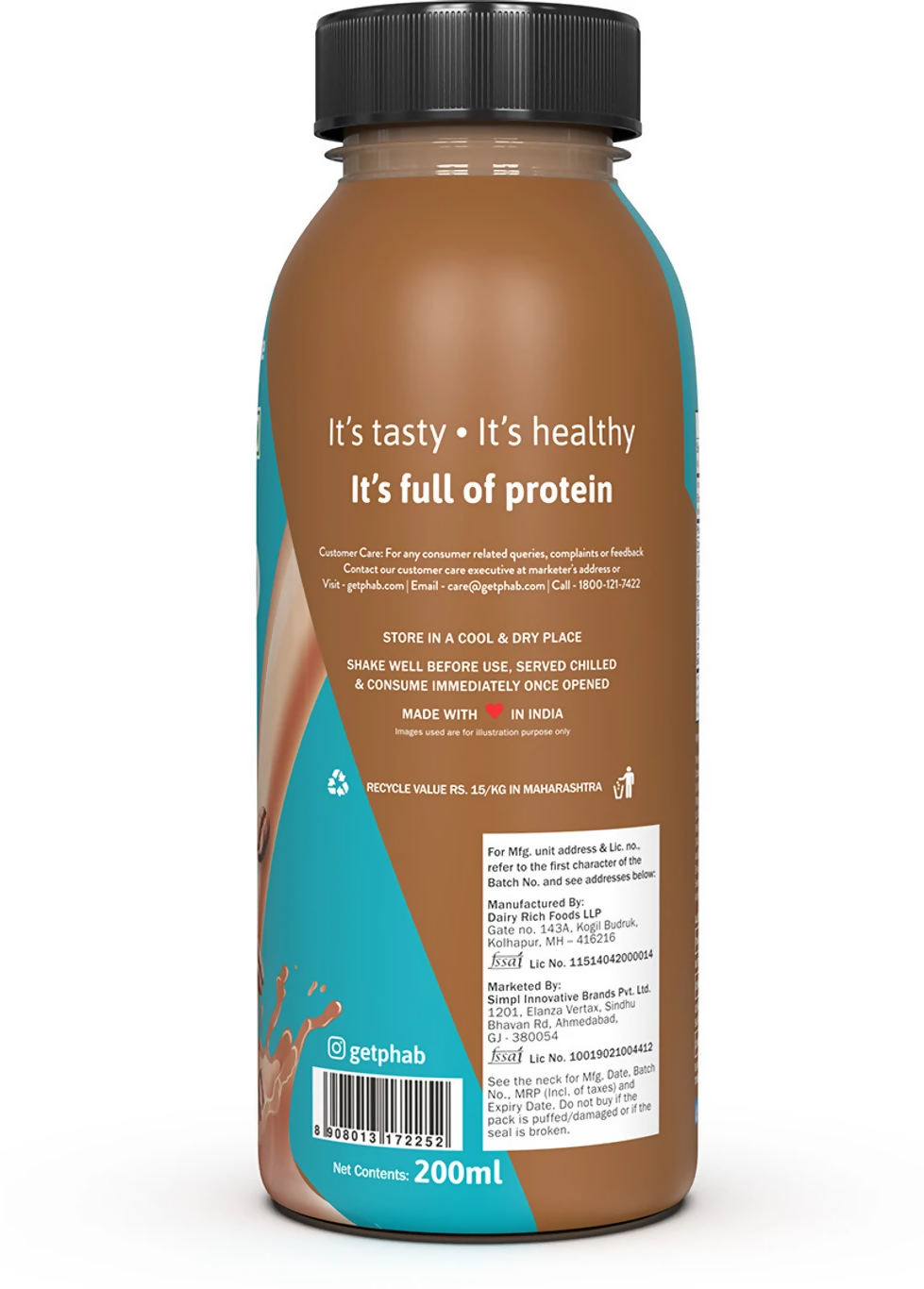 Phab Protein Milkshake With protein Cold Coffee Protein Shake - Dista