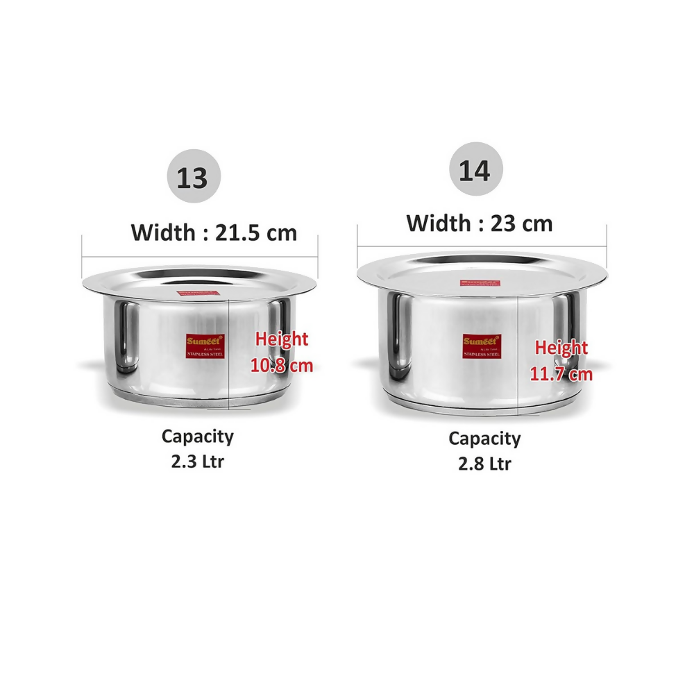 Sumeet Stainless Steel Induction Bottom Induction & Gas Stove Friendly Container Set - Dista