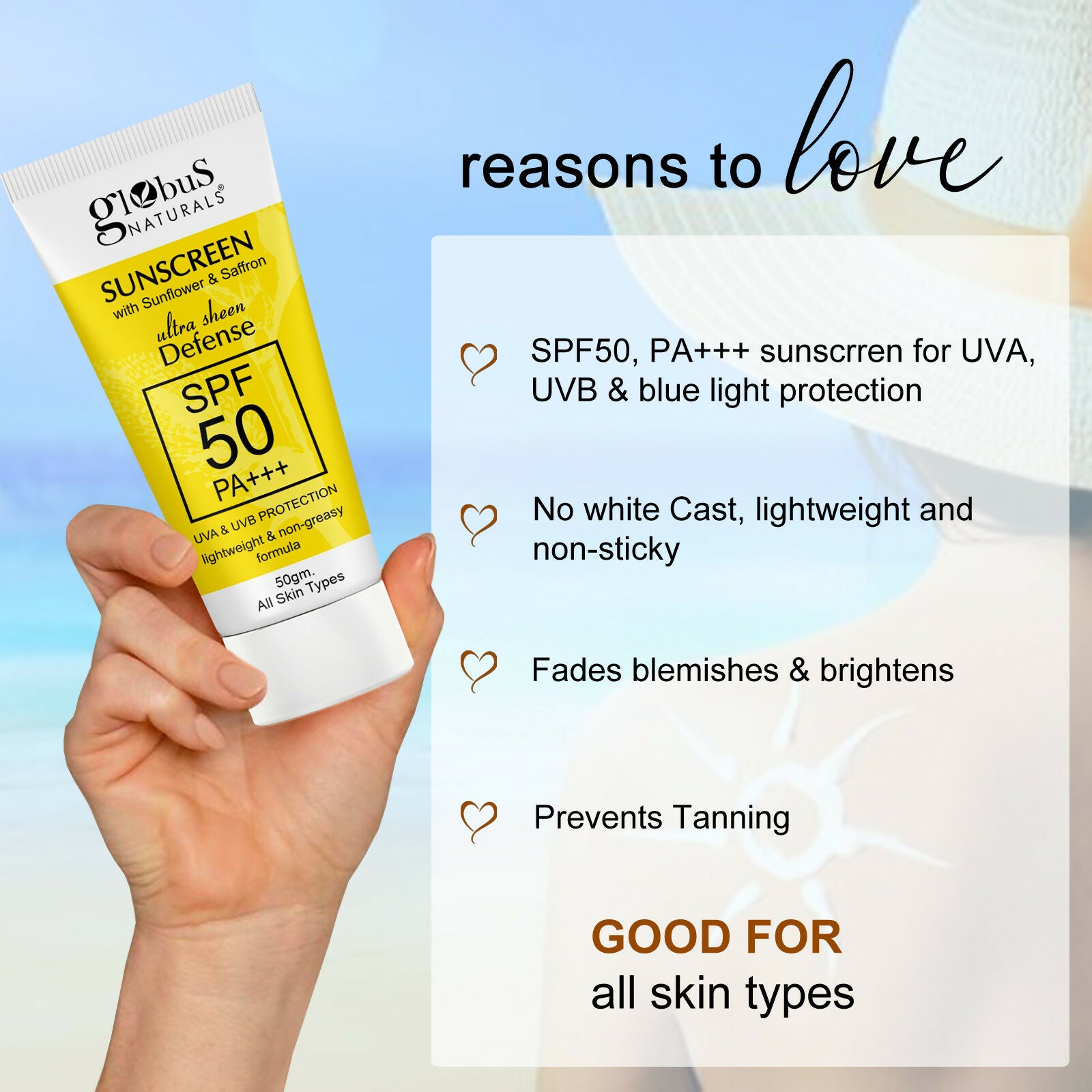 Globus Naturals Sunscreen with Ultra Sheen Defense
