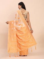 Thumbnail for Astita Linen Cotton Orange Saree