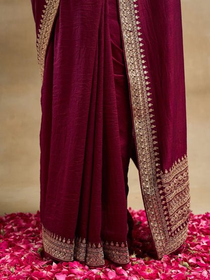 kasee Embroidered Pure Silk Saree - Distacart