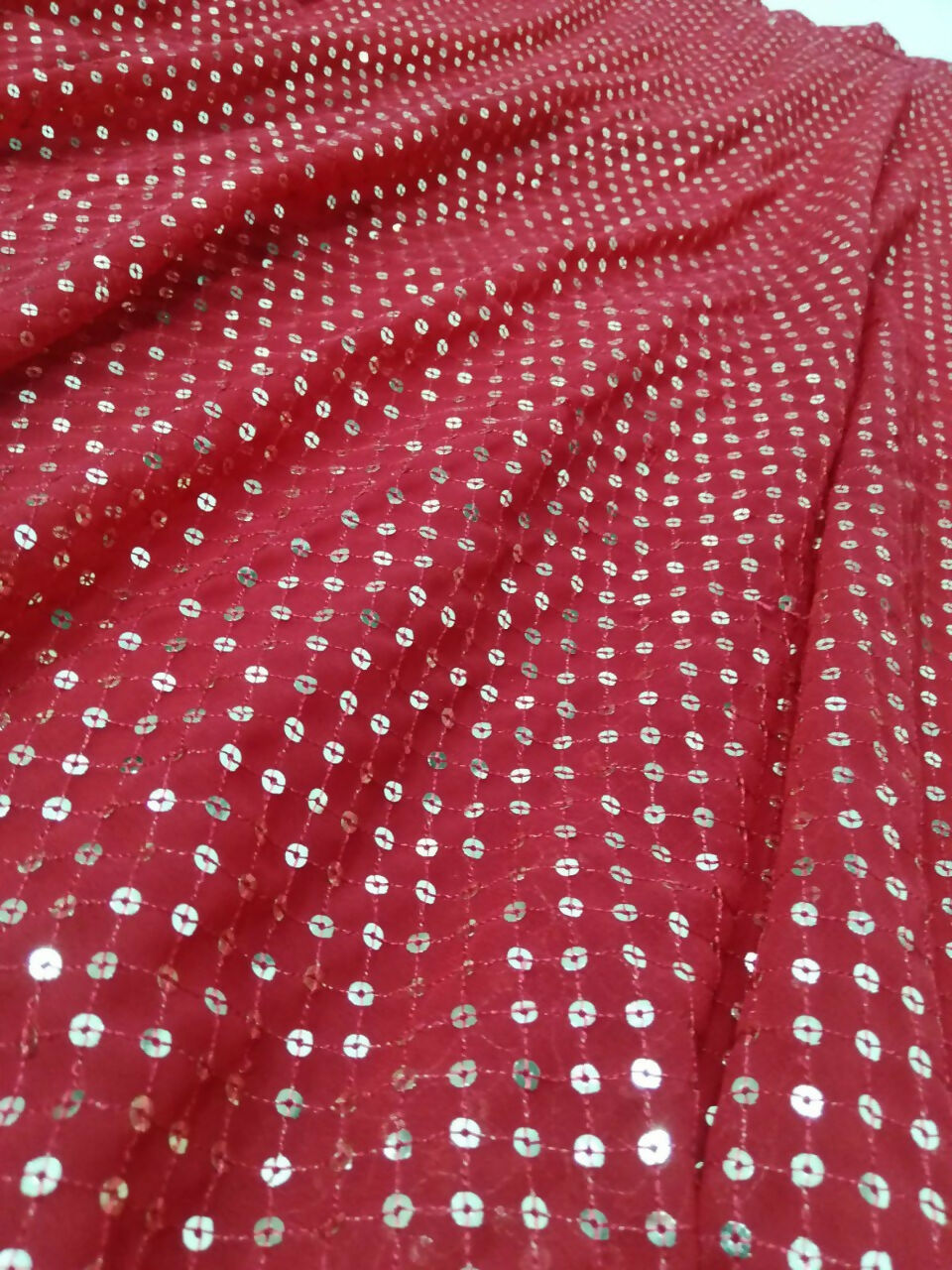 Jyoti Fashion Gorgeous Gajri Red 5MM Ton To Ton Red Thread Embroidery Faux Georgette Lehenga Choli with Dupatta - Distacart