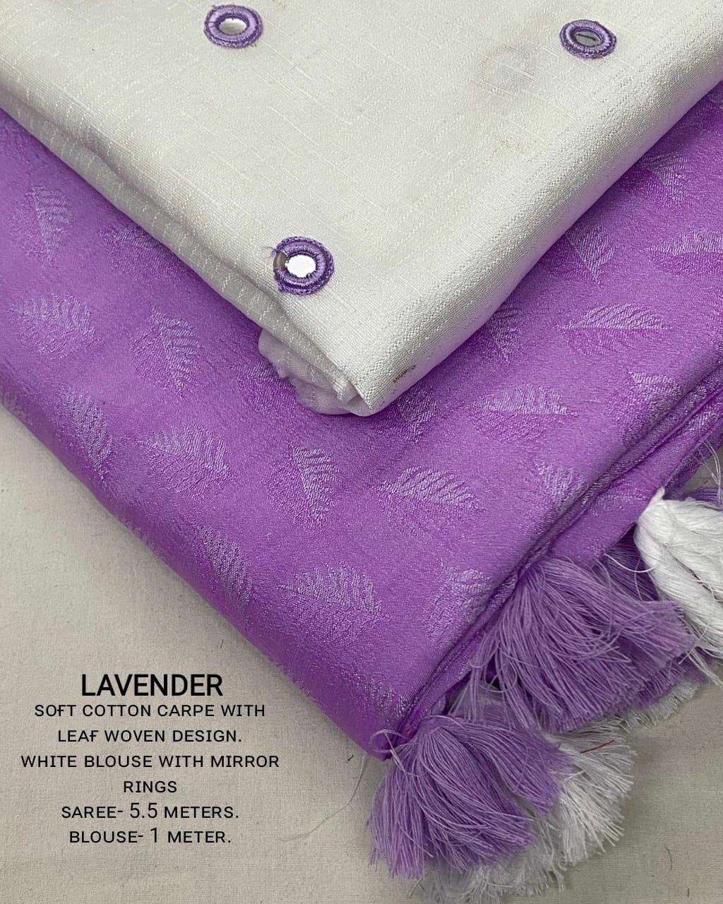 Lavender Poly Georgette Woven Design Saree with Unstitched Blouse - A2M