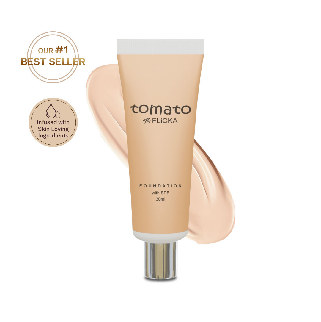Flicka Cosmetics Tomato Liquid Foundation With Spf Long Lasting Lightweight All Skin Types - Ivory - Distacart