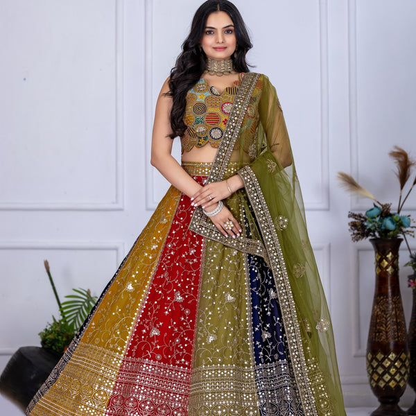 Lehenga Mart Designer Wedding Lehenga choli for Women - Multicolor - Distacart