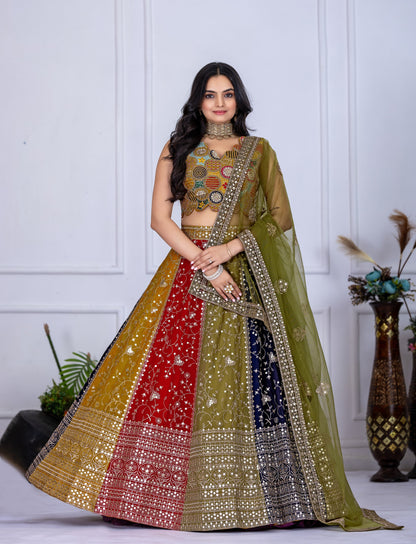 Lehenga Mart Designer Wedding Lehenga choli for Women - Multicolor - Distacart