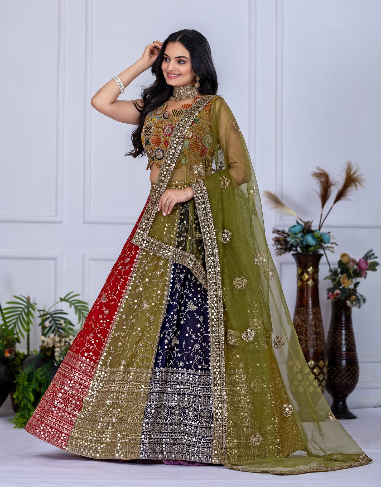 Lehenga Mart Designer Wedding Lehenga choli for Women - Multicolor - Distacart