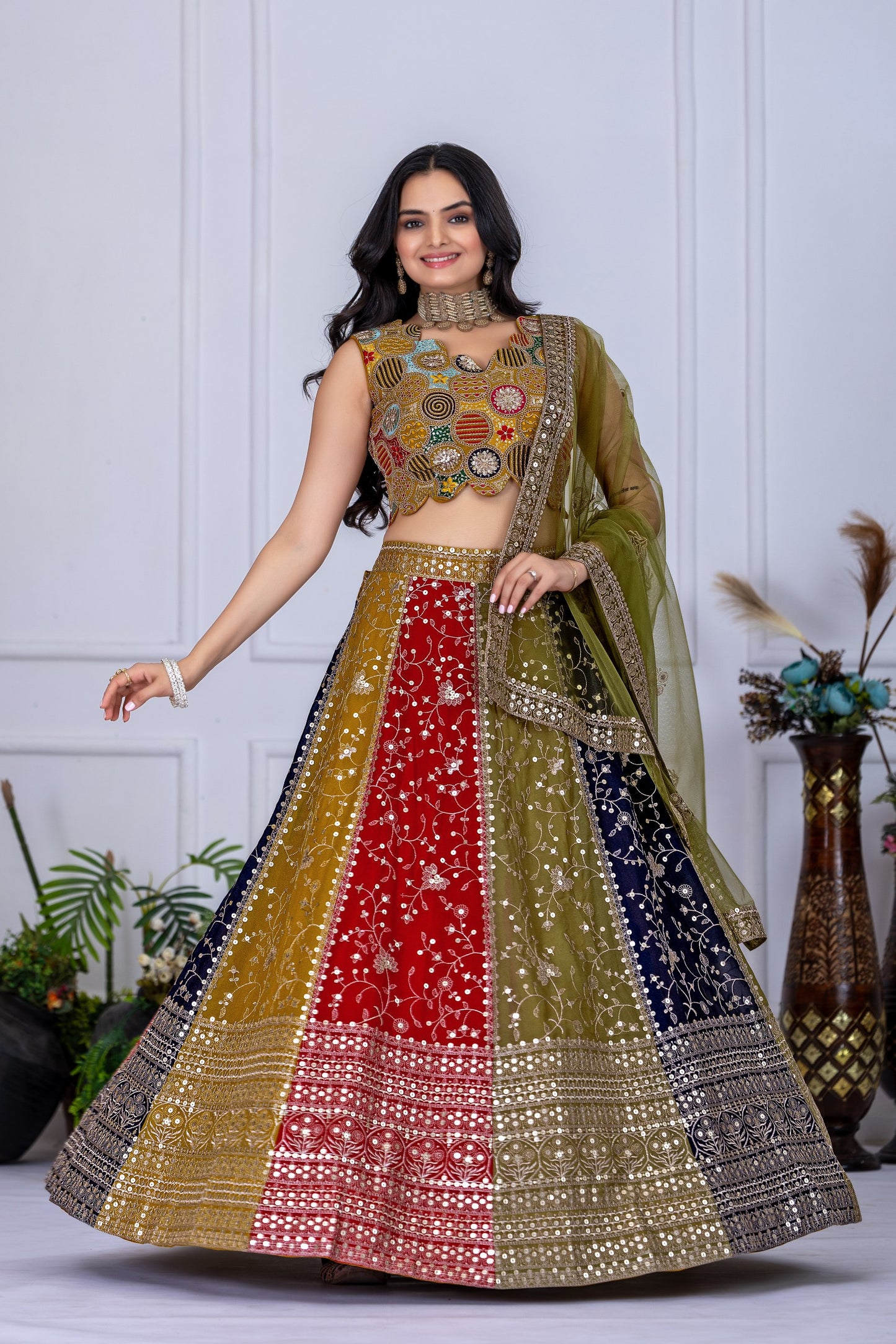 Lehenga Mart Designer Wedding Lehenga choli for Women - Multicolor - Distacart