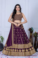 Thumbnail for Lehenga Mart Designer Wedding Lehenga choli for Women - Wine - Distacart